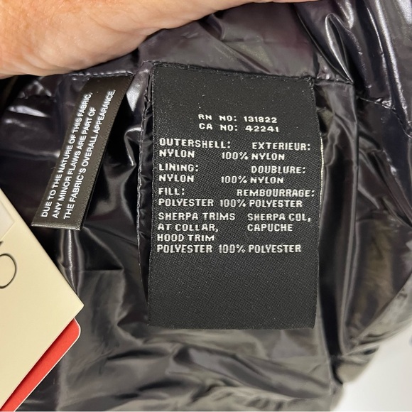 S13 Annie Faux Shearling Trim Puffer Vest Black Size Small - Picture 9 of 10